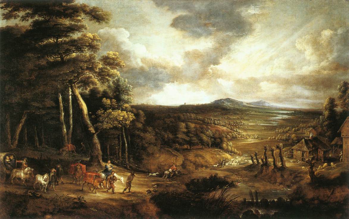 UDEN, Lucas van Landscape with the Flight into Egypt  wt